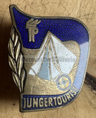 oa102 - large enamel Pioniere tent camping proficiency badge in gold