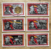 od171 - Heros of the International Brigades - Spanish Civil War - postage stamp set with period cancellations