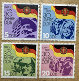 od182 - c1979 30th anniversary of the DDR - postage stamp set with period cancellations