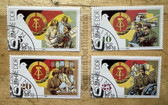 od180 - c1989 40th anniversary of the DDR - postage stamp set with period cancellations