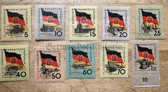 od184 - c1959 10th anniversary of the DDR flags - postage stamp set - complete set