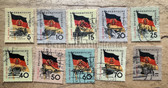 od185 - c1959 10th anniversary of the DDR flags - postage stamp set - complete set with period cancellations