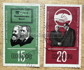 od167 - 20th anniversary of the SED postage stamps set with period cancellations