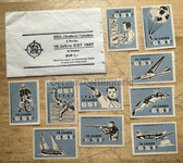 od193 - c1967 East German matchbox labels - 15th anniversary of the DDR - complete set in original bag
