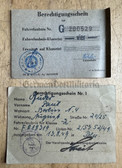 od027 - c1949 East German driving licence and additional driving permit