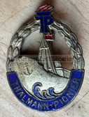 aa015 - c1950s Junge Pioniere Maritime shipping sailing qualification - enamel badge - very scarce