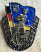 aa029 - c1954 FDJ National Youth Meeting sports event badge