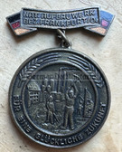 aa020 - early 1950s NAW Nationales Aufbauwerk Frankfurt/Oder enamel medal - very scarce