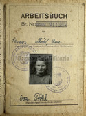 aa249 - c1949 Arbeitsbuch for a woman from Schwedt - worked in many jobs, including the Deutsche Reichsbahn