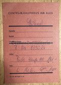 aa252 - East Berlin major store Centrum Kaufhaus am Alex receipt type card
