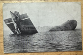 aa321- British WW1 anti-German propaganda postcard - Zeppelin Airship L248 shot down sinking in the Thames