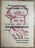 aa341 - score sheet for Cosmonaut training tests at the Pionier Republik Wilhelm Pieck