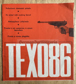aa350 - user manual & info flyer for Czechoslovakian made air pistol TEXO86