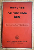 aa402 - c1936 AMERIKANISCHE REDE - American Speech - by Hans Grimm about Germans in the USA 