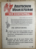 aa504 - Deutscher Volkssturm - Der Dienstappell - Oath of Allegiance & regulations flyer