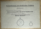 aa507 - original 1938 German Reichstag election & Austria Annexation referendum voting slip