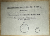 aa508 - original 1938 German Reichstag election & Austria Annexation referendum voting slip