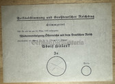 aa509 - original 1938 German Reichstag election & Austria Annexation referendum voting slip