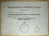 aa513 - original 1938 German Reichstag election & Austria Annexation referendum voting slip