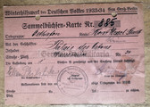 aa490 - c1934 WHW Winterhilfswerk Sammelbüchse card for Osthafen, Kreis Horst-Wessel-Stadt, Gau Gross-Berlin