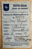 aa492 - c1940 HJ BDM-Werk Glaube und Schönheit membership card with many entries