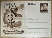 aa483 - c1938 SA Reichswettkaempfe in Berlin with SA sports badge