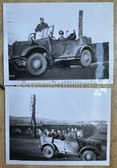 aa528 - two photos - Luftwaffe soldiers in open top car