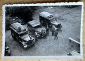 aa531 - Wehrmacht Heer trucks & cars with soldiers with tactical signs in Belgrade in Yugoslavia photo
