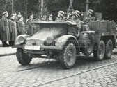 aa563 - Wehrmacht Heer truck parade in front of high ranking officer or General