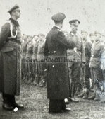 aa605 - Wehrmacht Heer parade line up for high ranking officer - looks Kriegsmarine?
