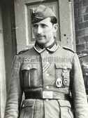 aa618 - Wehrmacht Heer Unteroffizier with Iron Cross EK1, EK2 ribbon, wound badge & IAB Infantry Assault Badge