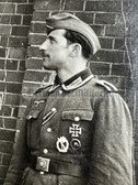 aa622 - Wehrmacht Heer Unteroffizier with Iron Cross EK1, EK2 ribbon, wound badge & IAB Infantry Assault Badge