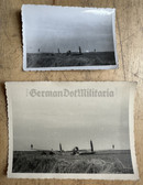 aa670 - two photos - shot down allied aircraft with Wehrmacht soldiers