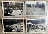 aa690 - 4 photos - Wehrmacht Heer soldiers basic rifle shooting practice & field kitchen