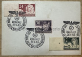 aa725 - c1940 one year anniversary Generalgouvernement Poland special postage stamps and cancellations postcard