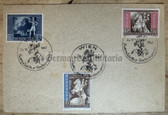 aa738 - c1942 Vienna Postal Congress - sheet with special stamps and cancellations