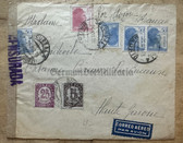 aa740 - c1938 Spanish Civil War - Spanish Republic envelope & stamps sent to France via Madrid - opened by censor