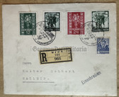 aa756 - c1938 envelope - registered letter - Austria & German postage stamps used