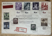 aa763 - c1940 envelope - express letter - Polish postage stamps stamped over Generalgouvernement & German stamps stamped over Deutsche Post Osten