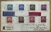 aa767 - c1941 envelope - registered letter - Hindenburg series stamped over Luxemburg - sent to Bohemia