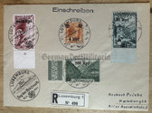 aa769 - c1941 envelope - registered letter - Luxemburg issued stamps with Reichspost value stamped over