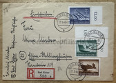 aa780 - c1944 envelope - registered letter - Wehrmacht postage stamps