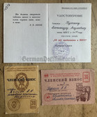 aa865 - set of the Soviet documents to the same man - c1960s - DOSAAF, Red Cross & Communist Party