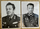 aa806 - two photos - same VP Volkspolizei officer in 1950s and 1970s uniform