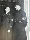 aa823 - c1936 dated photo - female RADwJ with early sleeve patch & Ordensburgen cuffband - male HJ Hitlerjugend with knife