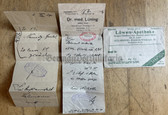 aa874 - 2x July 1914 dated doctor prescriptions & Neu-Ruppin pharmacist envelope