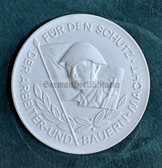 sd002 - large NVA East German Army cased Meissen porcelain presentation plaque table medal