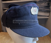 rp052 - c1950s/60s wool Feuerwehr fire service visor ski hat - size 56