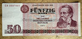 om492 - c1975 original East German banknote - 50 Mark with Friedrich Engels