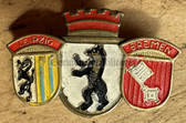 oa128 - pre 1945 badge - state crests of Leipzig, Berlin and Bremen